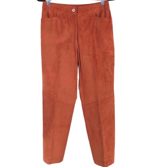 PERUVIAN CONNECTION 100% LEATHER Suede Straight Pants USA🇺🇸MADE‎ Size 10 - Picture 1 of 11